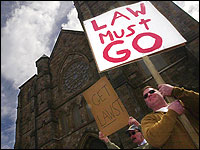 Protestors gather in Boston
