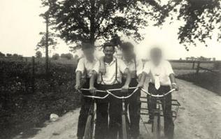 A young Sylvestre with friends.