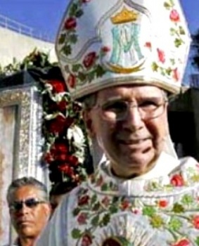LA Cardinal Roger Mahony, whose archdiocese pays Steier's fees, never goes out in public without being surrounded by thugs who guard him