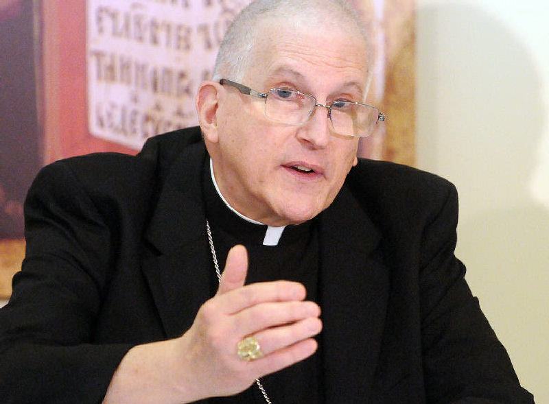 Bishop Joseph F. Martino speaks during a press conference Monday morning in Scranton at which he said a lack of consensus during his six-year tenure, ... - 2009_09_01_Guydish_FatiguedBishop_ph_Martino