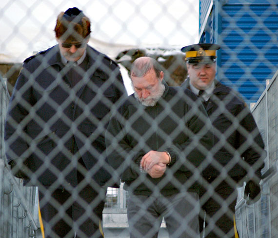 Former Oblate missionary Eric DeJaeger leaves an Iqaluit courtroom Jan. 20, 2011 after his first appearance for six child sexual abuse charges in Igloolik dating back to the 1970s. (FILE PHOTO)
