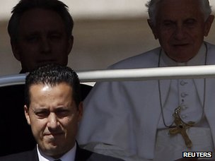 Paolo Gabriele (bottom left) sees more of the Pope on a daily basis than most cardinals