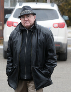 Former Catholic priest James Boudreau arrives at Guelph's Ontario Court of Justice in February.
