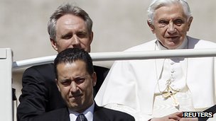 Butler Paolo Gabriele (bottom left) has pledged "full co-operation" with the investigation