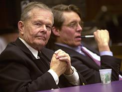 Former priest John Geoghan, left, is shown at his sex abuse trial in 2002.