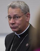 Kansas City-St. Joseph, Mo., Bishop Robert Finn is seen in Jackson County, Mo., Circuit Court Thursday (Photo by The Kansas City Star)
