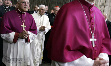 Pope Benedict XVI visits Cologne cathedral in 2005. Photograph: Michael Dalder/AFP/Getty Images