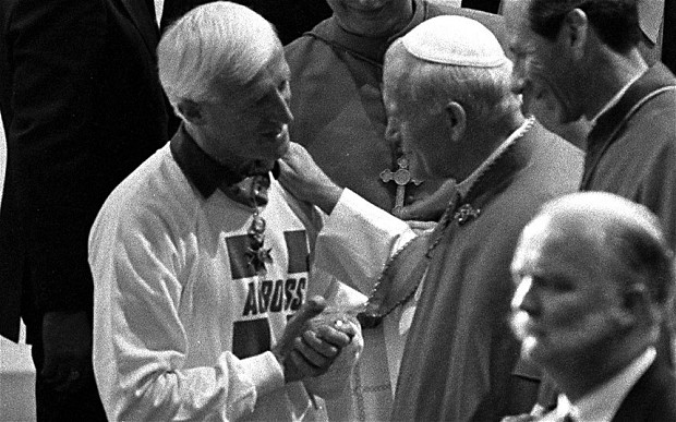 The Pope meets Jimmy Savile in 1982 Photo: PA