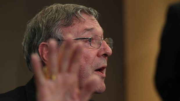 Cardinal George Pell of the Catholic Church during a press conference into the start of a Royal Commission. Photo: Anthony Johnson