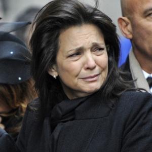 Madonna Badger at her children's funeral early this year.