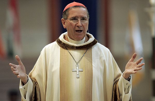 In this Sept. 22, 2007 file photo, Cardinal Roger Mahony speaks during an annual multi-ethnic migration Mass at the Cathedral of Our Lady of the Angels in Los Angeles. Los Angeles Archbishop Jose Gomez has relieved retired Cardinal Roger Mahony of his remaining duties, on the same night the church released thousands more files on priest sexual abuse. Gomez released a statement Thursday Jan. 31, 2013, saying he has told Mahony he will no longer have any administrative or public duties. (AP Photo/Reed Saxon, File)