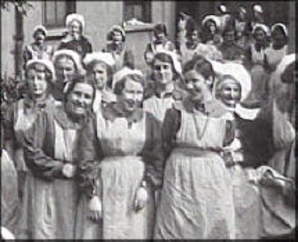 Archive photography of young girls outside a Magdalene Laundry