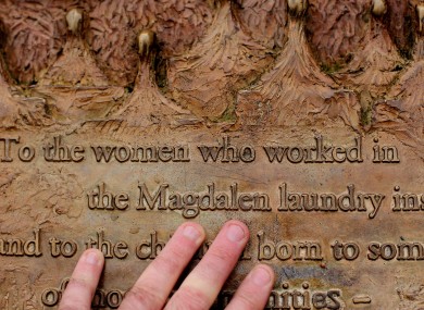 A general view of a plaque dedicated to Magdalane Laundry survivors in St Stephens Green in Dublin.