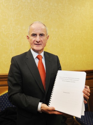 Senator Martin McAleese at the launch of his report yesterday.