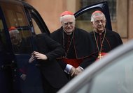 Cardinal Odilo Scherer of Brazil, center, and Cardinal Geraldo Agnelo of Brazil arrived for a meeting in the Synod Hall at the Vatican on Friday.