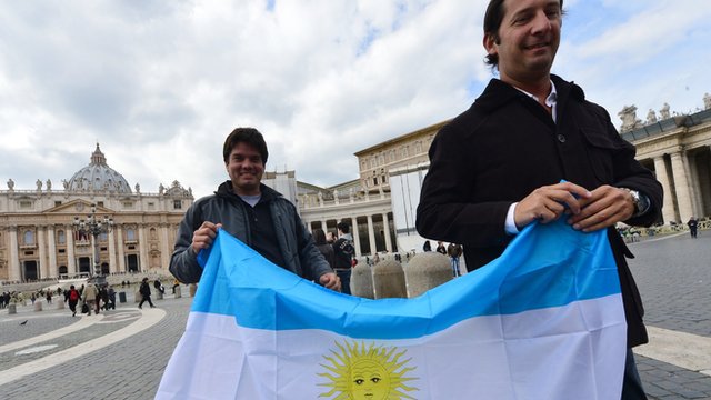 Vatican Press Secretary, Fr Tom Rosica, said the accusations must be "firmly and clearly denied" (Photo shows Pope supporters in St Peter's Square)
