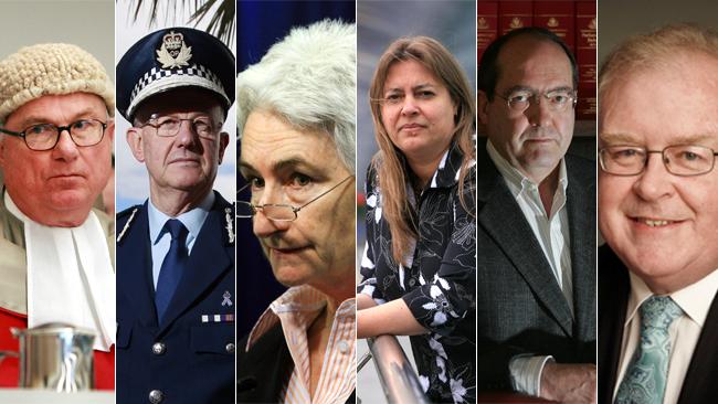 Six commissioners will examine past and current child sexual abuse in organisations. From left: Justice Peter McClellan, Bob Atkinson, Justice Jennifer Coate, Professor Helen Milroy, Andrew Murray and Robert Fitzgerald. Source: News Limited