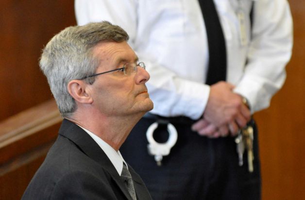 Gary Mercure, the New York priest convicted of raping two altar boys in the 1980s, is shown in Berkshire County Superior Court, on Thursday, Feb. 10, 2011, in Pittsfield, Mass. (AP Photo/The Berkshire Eagle, Ben Garver)