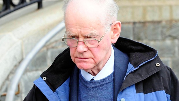 Father Conleth Byrne leaves Downpatrick court. (© Pacemaker)