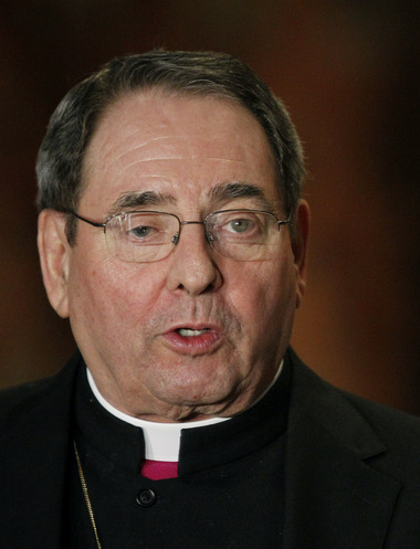Newark Archbishop John J. Meyers, seen here in March, has come under criticism for his handling of the Rev. Michael Fugee.