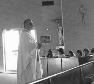 Monsignor James Lindenmeyer is pictured in an undated file photo at St. Mary's Catholic Church in Farmington. Lindenmeyer served the Farmington parish from 1976 to 1996. Joseph Baca, a sexual abuse victim, alleges that Lindenmeyer intimidated him in order to keep him silent about the abuse in Winslow, Ariz. (Daily Times file photo)