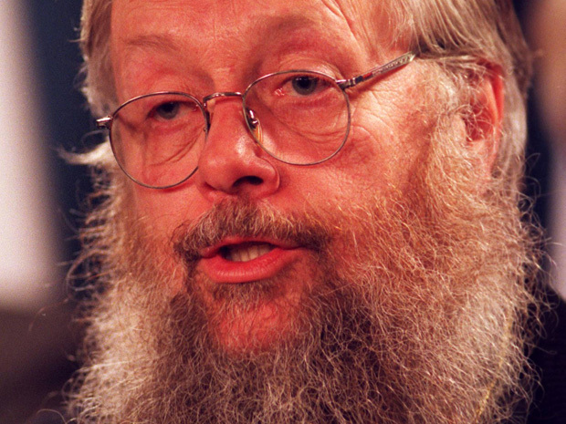 Archbishop Seraphim Storheim — the Canadian head of the Orthodox Church in America —speaks at Parliament Hill in Ottawa in this April 15, 1999 file photo. Storheim is accused of sexually assaulting two pre-teen brothers during a visit to his home 30 years ago.