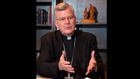 In this Oct. 21, 2010 file photo, Archbishop John C. Nienstedt talks about the Archdiocese of St. Paul and Minneapolis at his office in St. Paul, Minn.