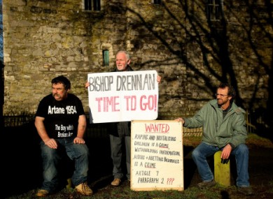 Victims of hold a protest outside St.Patrick's College, Maynooth. (File photo)