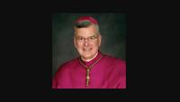 In this Oct. 21, 2010 file photo, Archbishop John C. Nienstedt talks about the Archdiocese of St. Paul and Minneapolis at his office in St. Paul, Minn.