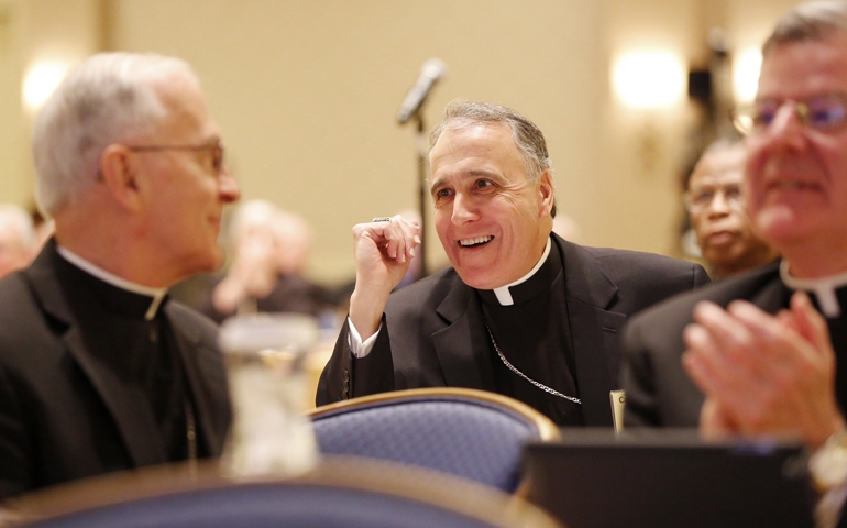 Cardinal Daniel DiNardo of Galveston-Houston smiles after being elected the next vice president of the U.S. Conference of Catholic Bishops on Tuesday during the bishops' annual fall meeting in Baltimore. (CNS/Nancy Phelan Wiechec)