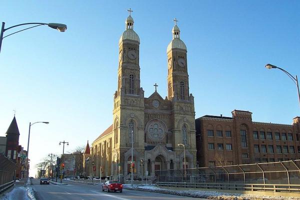 St. Stanislaus Church in Milwaukee. During the now almost three-year-long Milwaukee Archdiocese bankruptcy case, abuse victims have tried to reverse a transfer of $57 million to a cemetery trust fund.