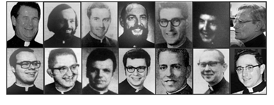 Archdiocesan leaders released the names of priests Thursday who it said have had "substantiated claims" of sexually abusing children leveled against them. Seven of the priests named in today's release were not previously known by the public as abusers. (Photo collage by Regina McCombs/MPR News)