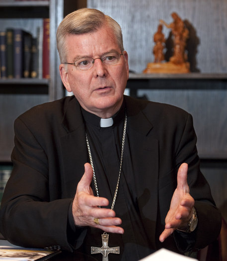 Archbishop John C. Nienstedt in St. Paul, Minn., in October 2010. "We remain committed to protecting children and promoting healing for victims,? he said after the Archdiocese of St. Paul and Minneapolis released the names of some priests accused of sexually abusing children. (Craig Lassig / Associated Press / December 5, 2013)