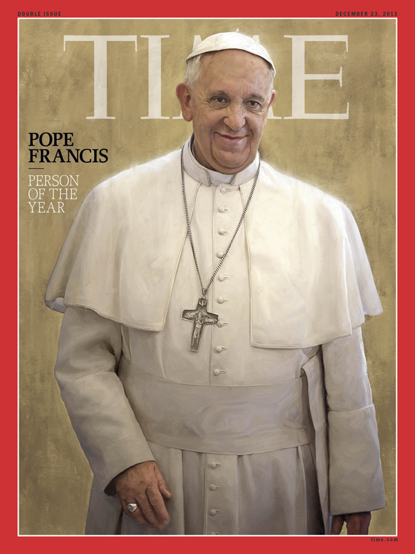 Pope Francis was named Time magazine’s Person of the Year for 2013. Photo courtesy Time magazine