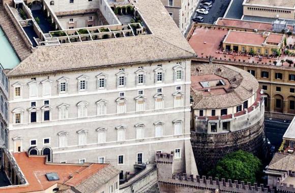 An exterior view of the tower of the Institute for Works of Religion (IOR) in Vatican City in 2011.
