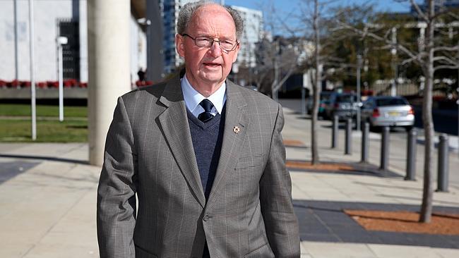 Brother Alexis Turton leaving the ACT Magistrates Court in Canberra after appearing at the Royal Commission into Institutional Responses to Child Sexual Abuse.
