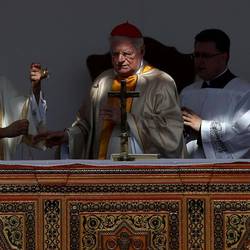 (©ansa) Archbishop Scola Celebrates Mass On Behalf Of The Pope At The Gemelli Hospital