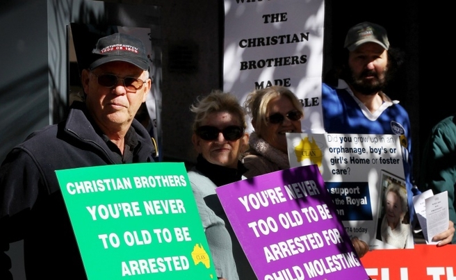 Call for justice: Protesters at a Perth hearing of the royal commission. Picture: Michael O'Brien/The West Australian