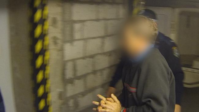 Druery is led from the police van.