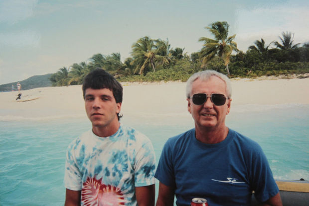 Chris Naples, left, with the Rev. Terence McAlinden on vacation in St. Thomas in the 1980s. Naples alleges McAlinden sexually abused him for more than a decade. In August, the Diocese of Trenton paid Naples $610,000 to settle a lawsuit. (Photo courtesy Chris Naples)