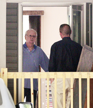 The Rev. Terence McAlinden, left, declined to speak to a reporter who knocked on his door earlier this year. The Diocese of Trenton has paid $610,000 to a Burlington County man who says McAlinden molested him for more than a decade. (Ed Murray | NJ Advance Media for NJ.com)