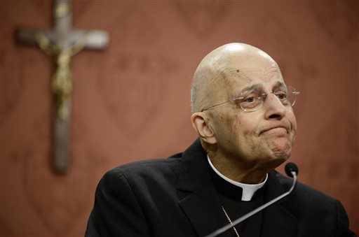FILE - In this Sept. 20, 2014 file photo, Cardinal Francis George, retiring leader of the Chicago Catholic Archdiocese speaks at a news conference in Chicago. The Archdiocese is expected to release files Thursday, Nov. 6, 2014, about dozens of more abusive priests in what diocese officials say is a fulfillment of George's vow to make public the documents before he retires this month. (AP Photo/Paul Beaty, File)