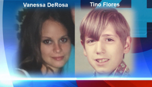Tino Flores, Vanessa DeRosa are shown in this image at the ages they say they were abused at.
