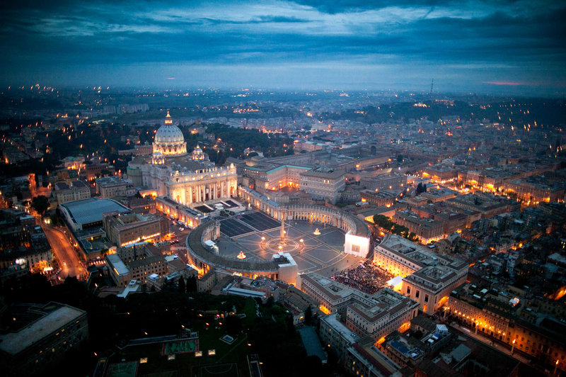 The Vatican Bank is "essentially an offshore bank in the middle of a foreign country," says Gerald Posner. Above is an aerial view of St. Peter's basilica in Vatican City.