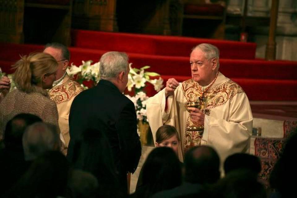 Cardinal Edward M. Egan presides over his final Easter Sunday Mass, at St. Patrick’s Cathedral in New York, April 12, 2009. Egan, a stern and highly visible defender of Roman Catholic orthodoxy who presided over the New York Archdiocese through the troubled years of 2000 to 2009, died on March 5, 2015 in Manhattan. He was 82. CHESTER HIGGINS JR. NYT