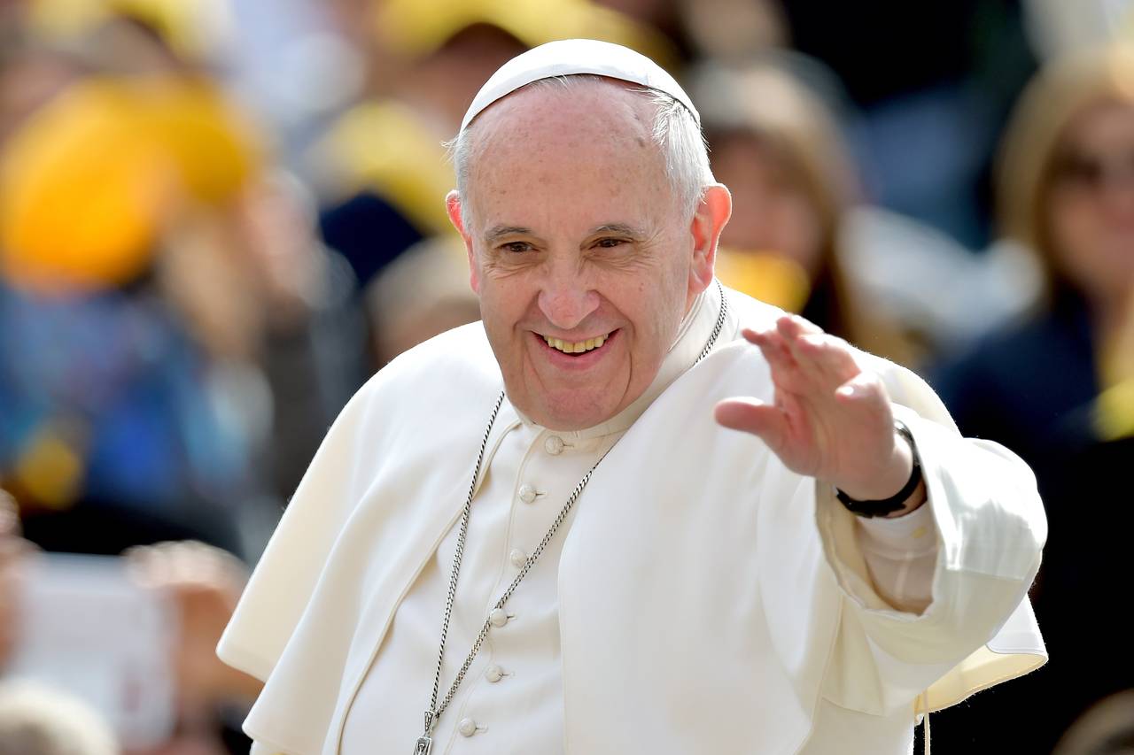 Pope Francis in St. Peter's square at the Vatican on April 2, 2014. PHOTO: GABRIEL BOUYS/AGENCE FRANCE-PRESSE/GETTY IMAGES