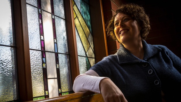 Danielle Lupi, a member of Catholic Voices, at St Philips Catholic Church. Photo: Chris Hopkins