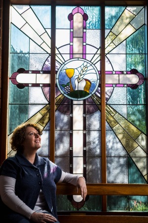 Danielle Lupi, a member of Catholic Voices, at St Philips Catholic Church. Photo: Chris Hopkins