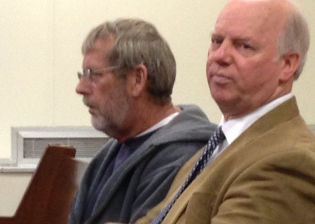 Randall Mark Doctor, 60, of Norton Shores, left, waits with his attorney, Gary L. Veurink, for Doctor's arraignment Friday, Nov. 7, 2014, on felony marijuana manufacture and firearm charges. Muskegon County 60th District Judge Raymond J. Kostrzewa doubled Doctor's bond to $50,000 cash or surety after Muskegon County Chief Assistant Prosecutor Timothy Maat said Doctor is being investigated on allegations he sexually molested five to 10 boys more than 30 years ago.