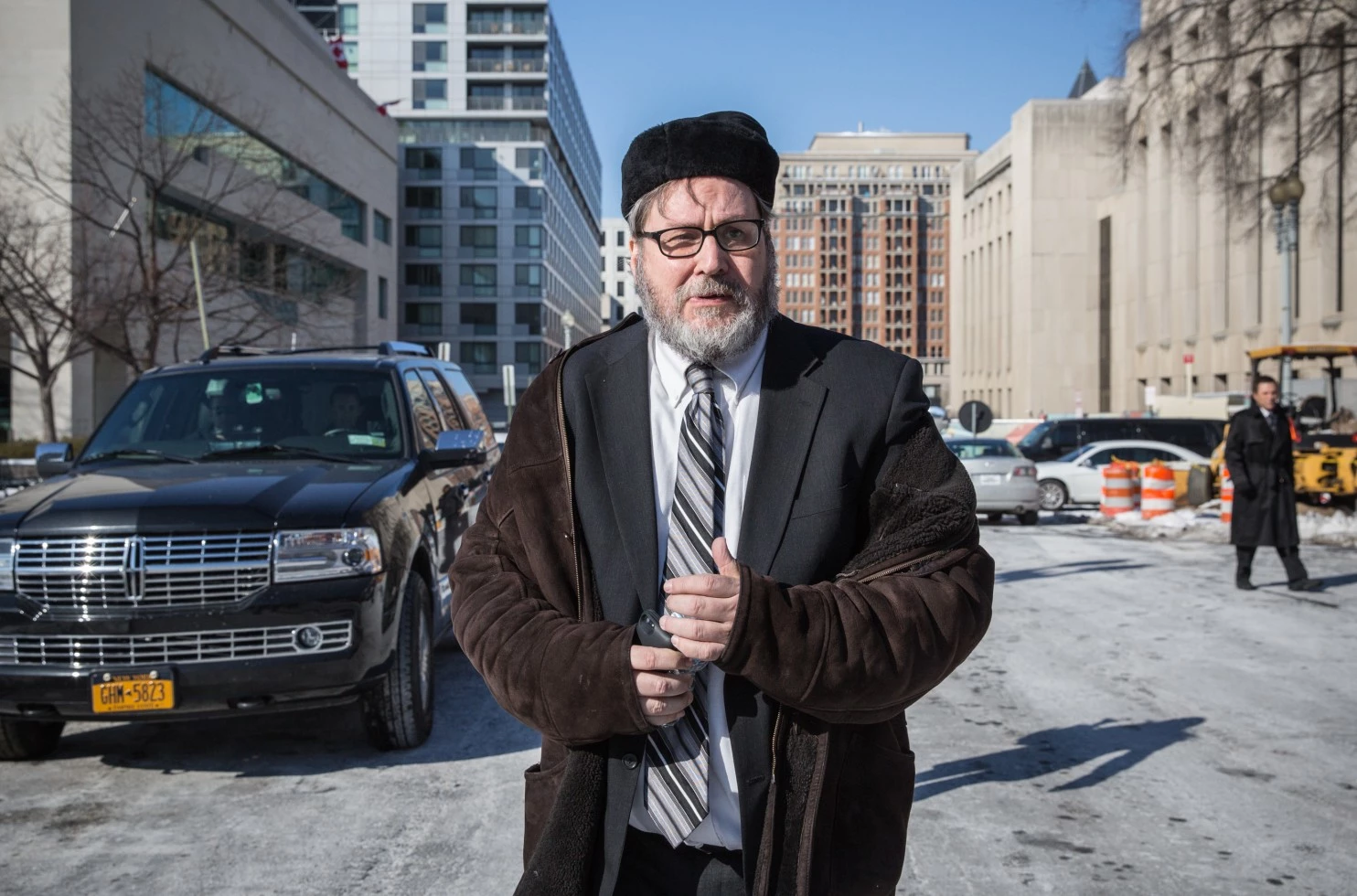 Rabbi Barry Freundel leaves the District Superior courthouse on Feb. 19. (Evelyn Hockstein/For The Washington Post)